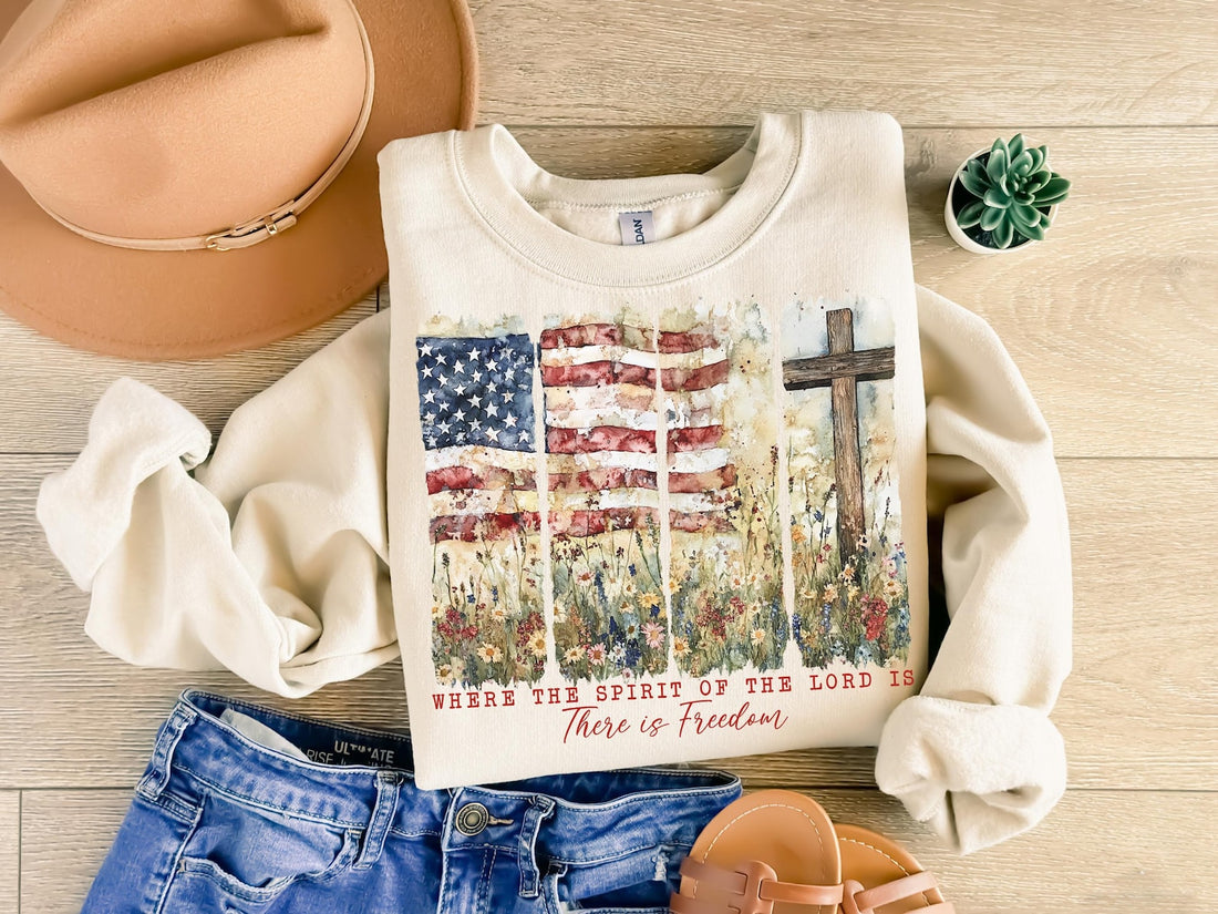 Retro Brushstroke Where the spirit of the Lord Shirt